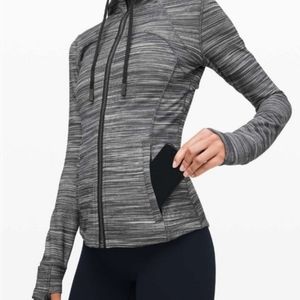 Lululemon Define Hooded Jacket *Nulu Heathered Black/White Size 10 NWT